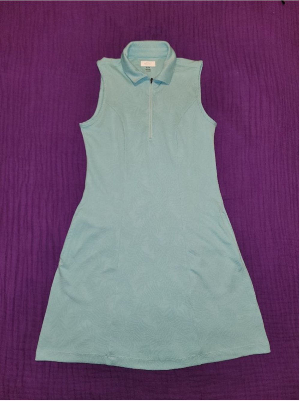 Greg Norman Golf Dress Small Mint Green Sleeveless Quarter Zip Polo Tech Pockets
